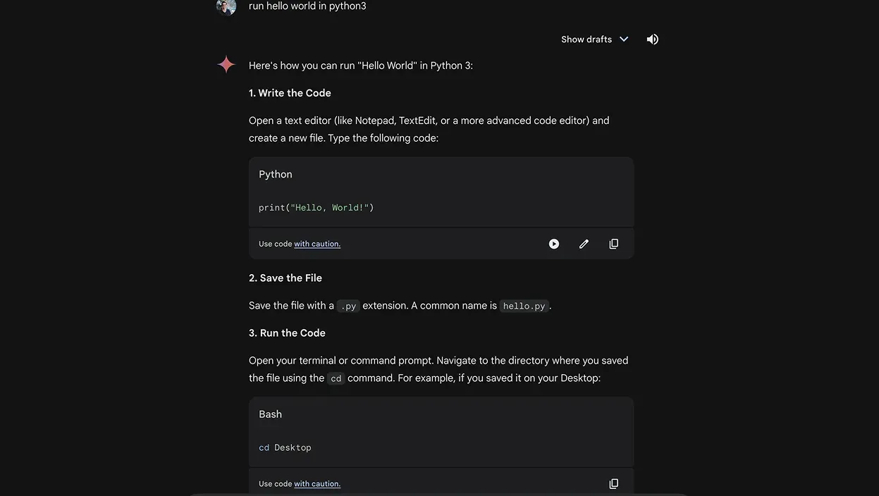Run Hello World Python3