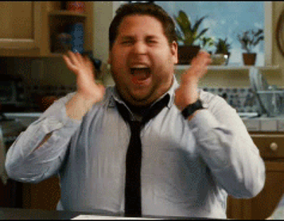 Jonah Hill celebrating